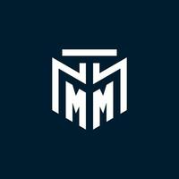 MM monogram initial logo with abstract geometric style design vector