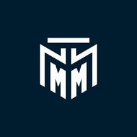 MM monogram initial logo with abstract geometric style design vector