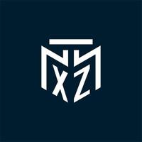 logotipo inicial del monograma xz con diseño de estilo geométrico abstracto vector