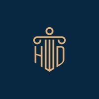 HD initial for law firm logo, lawyer logo with pillar vector