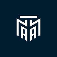 AA monogram initial logo with abstract geometric style design vector