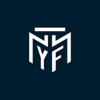 YF monogram initial logo with abstract geometric style design vector