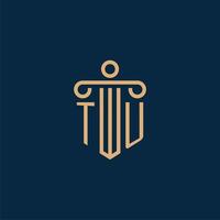 TU initial for law firm logo, lawyer logo with pillar vector