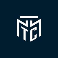 TC monogram initial logo with abstract geometric style design vector