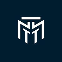 TT monogram initial logo with abstract geometric style design vector