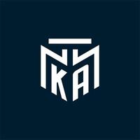 logotipo inicial del monograma ka con diseño de estilo geométrico abstracto vector