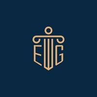 EG initial for law firm logo, lawyer logo with pillar vector