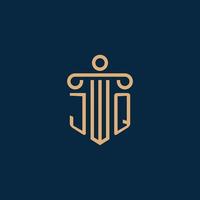 JQ initial for law firm logo, lawyer logo with pillar vector