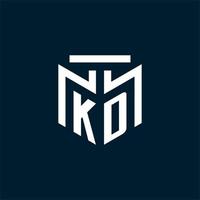KD monogram initial logo with abstract geometric style design vector