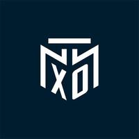 XO monogram initial logo with abstract geometric style design vector