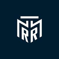 logotipo inicial del monograma rr con diseño de estilo geométrico abstracto vector