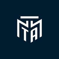 TA monogram initial logo with abstract geometric style design vector