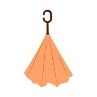 vector illustration of a closed folded umbrella in flat style. Umbrella in autumn boho colors.