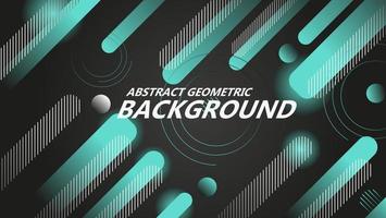 Abstract geometric background with black background and green turquoise geometric motif for background design. Flyer, banner, cover, poster or web design template. Vector