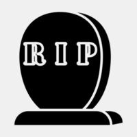 icon tombstone.icon en estilo glifo. adecuado para impresiones, afiches, volantes, decoración de fiestas, tarjetas de felicitación, etc. vector