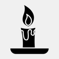Icon candle stick.Icon in glyph style. Suitable for prints, poster, flyers, party decoration, greeting card, etc. vector