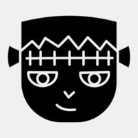 Icon frankenstein zombie.Icon in glyph style. Suitable for prints, poster, flyers, party decoration, greeting card, etc. vector