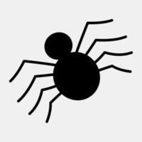 icon spider.icon en estilo glifo. adecuado para impresiones, afiches, volantes, decoración de fiestas, tarjetas de felicitación, etc. vector