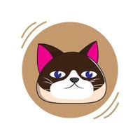 cartoon head cat vector