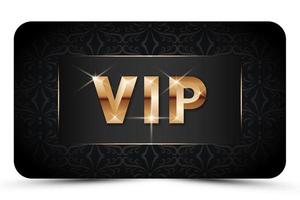 Black elegant vip card template. Modern business card for members only with golden 3d text, crown. Luxury abstract invitation. Vector illustration for loyalty, bonus card, gift certificate