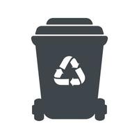 Trash can icon. Garbage bin isolated on white background. Ecology concept. Zero waste. Recycling icon. Vector flat illustration.