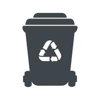 Trash can icon. Garbage bin isolated on white background. Ecology concept. Zero waste. Recycling icon. Vector flat illustration.