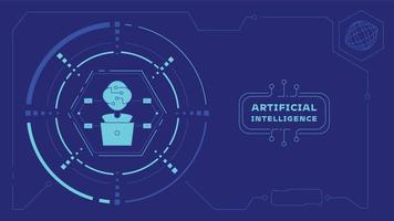 robot de inteligencia artificial procesando datos vector