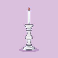 Candlestick Vector Icon Illustration with Outline for Design Element, Clip Art, Web, Landing page, Sticker, Banner. Flat Cartoon Style