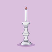 Candlestick Vector Icon Illustration with Outline for Design Element, Clip Art, Web, Landing page, Sticker, Banner. Flat Cartoon Style