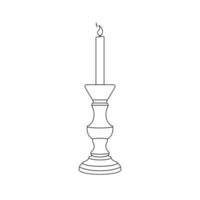 Candlestick Outline Icon Illustration on White Background vector