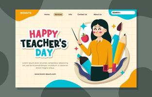 Happy Teachers Day Landing Page vector