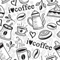 Hand Drawn Coffee Beverage Seamless Pattern