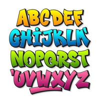 fuente de graffiti del alfabeto vector