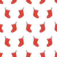 Christmas sock pattern. Festive Christmas pattern for textile, fabric, napkins, wallpapers, wrapping paper, scrapbook. vector