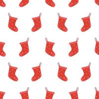 Christmas sock pattern. Festive Christmas pattern for textile, fabric, napkins, wallpapers, wrapping paper, scrapbook. vector