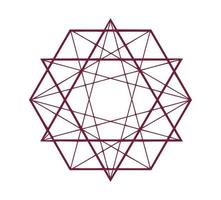 Abstract geometric figure. Outline hexagons and triangles vector