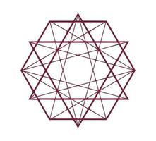 Abstract geometric figure. Outline hexagons and triangles vector