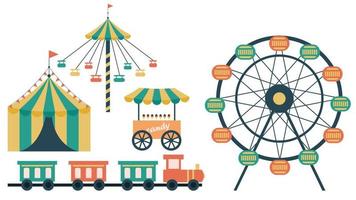 amusement park elements vector