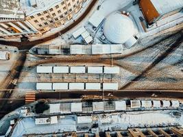 plaza kontraktova en podil en Kyiv, vista aérea foto