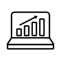 Illustration Vector Graphic of Analytics, graph, laptop Icon