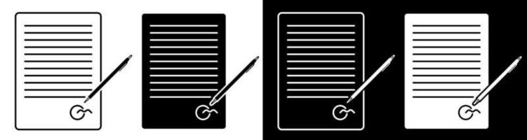 document icons with ballpoint pen. Signing contracts, registration of documents. Legal support for business. Vector