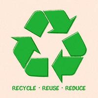 arrow sign for recycling wasteon recycled paper background, used raw materials. Caring for environment. Green modern technologies. Vector