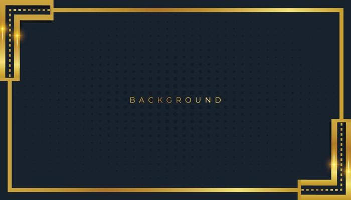 Gradient black social media banner background with golden frame