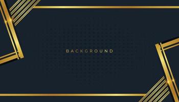 Gradient black social media banner background with golden frame vector