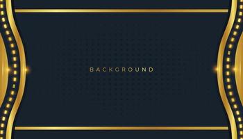 Gradient black social media banner background with golden frame vector