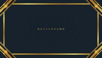 Gradient black social media banner background with golden frame vector