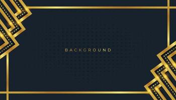 Gradient black social media banner background with golden frame vector