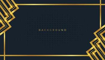 Gradient black social media banner background with golden frame vector