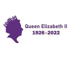 Elizabeth Queen 1926 2022 Purple Face Portrait British United Kingdom National Europe Country Vector Illustration Abstract Design
