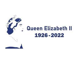 Queen Elizabeth 1926 2022 Face Portrait British United Kingdom National Europe Country Vector Illustration Abstract Design Blue